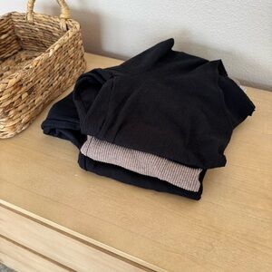 Brandy Melville Black and Brown Long Sleeve Tops